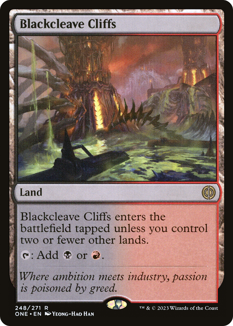 Blackcleave Cliffs - Rare Land card from ONE
