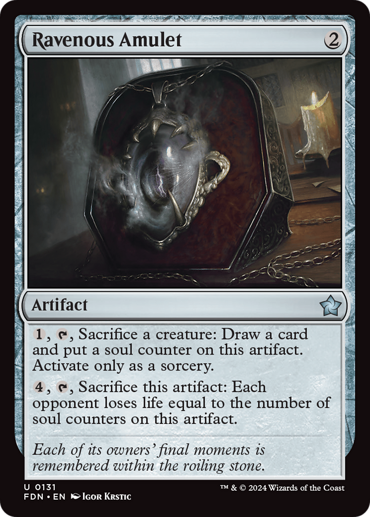 Ravenous Amulet - Uncommon Artifact card from Foundations
