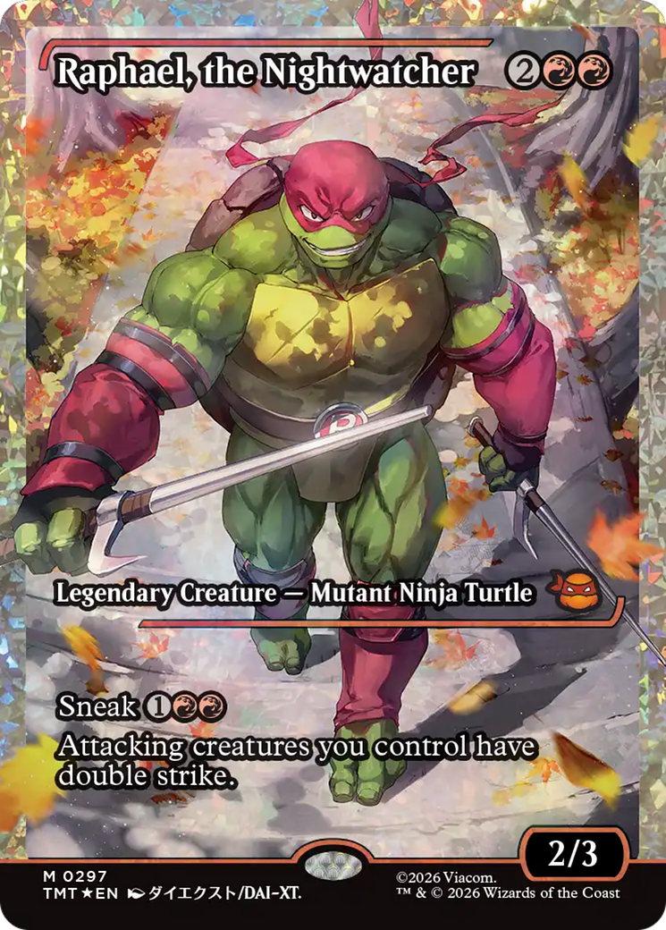 Raphael, the Nightwatcher - Mythic Legendary Creature — Mutant Ninja Turtle card from Teenage Mutant Ninja Turtles