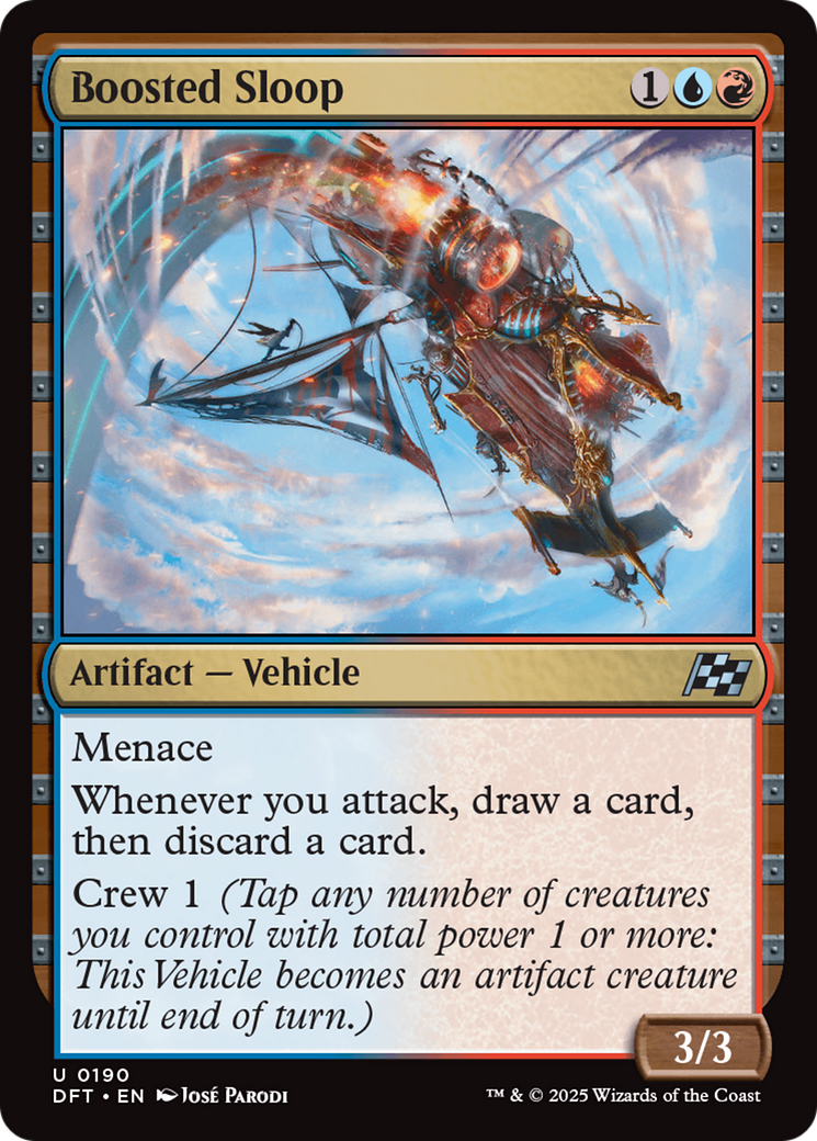 Boosted Sloop - Uncommon Artifact — Vehicle card from Aetherdrift