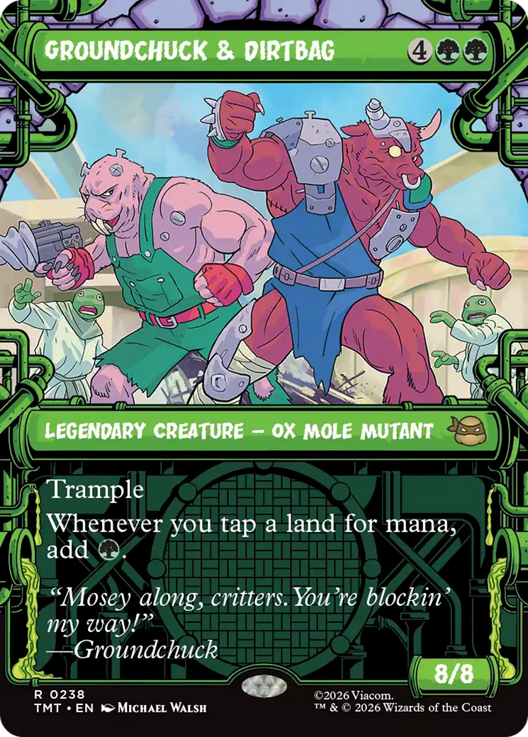 Groundchuck & Dirtbag - Rare Legendary Creature — Ox Mole Mutant card from Teenage Mutant Ninja Turtles