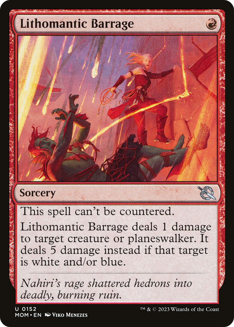 Lithomantic Barrage - Uncommon Sorcery card from March of the Machine