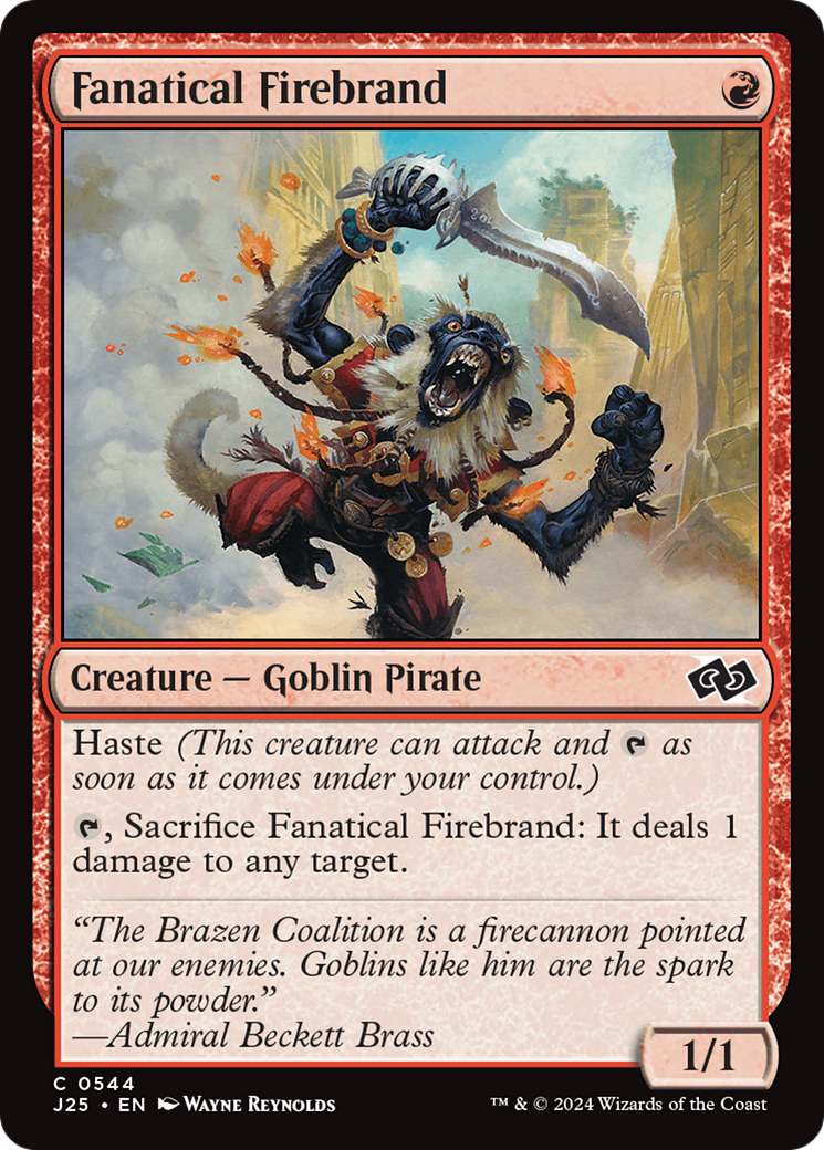 Fanatical Firebrand - Common Creature — Goblin Pirate card from Foundations Jumpstart
