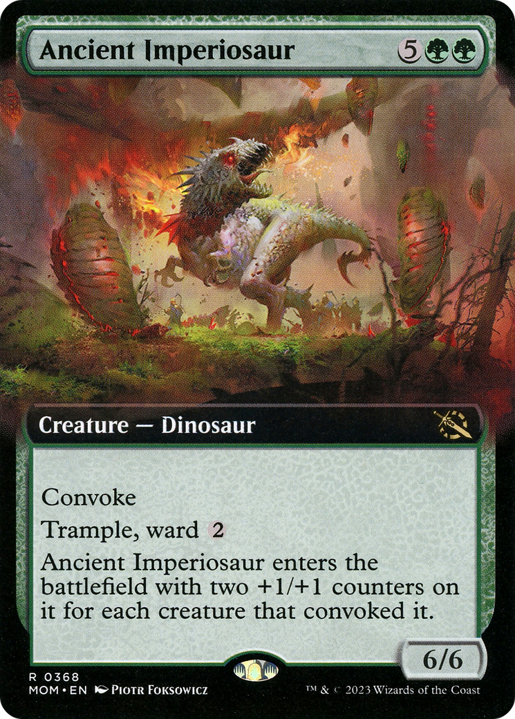Ancient Imperiosaur - Rare Creature — Dinosaur card from March of the Machine