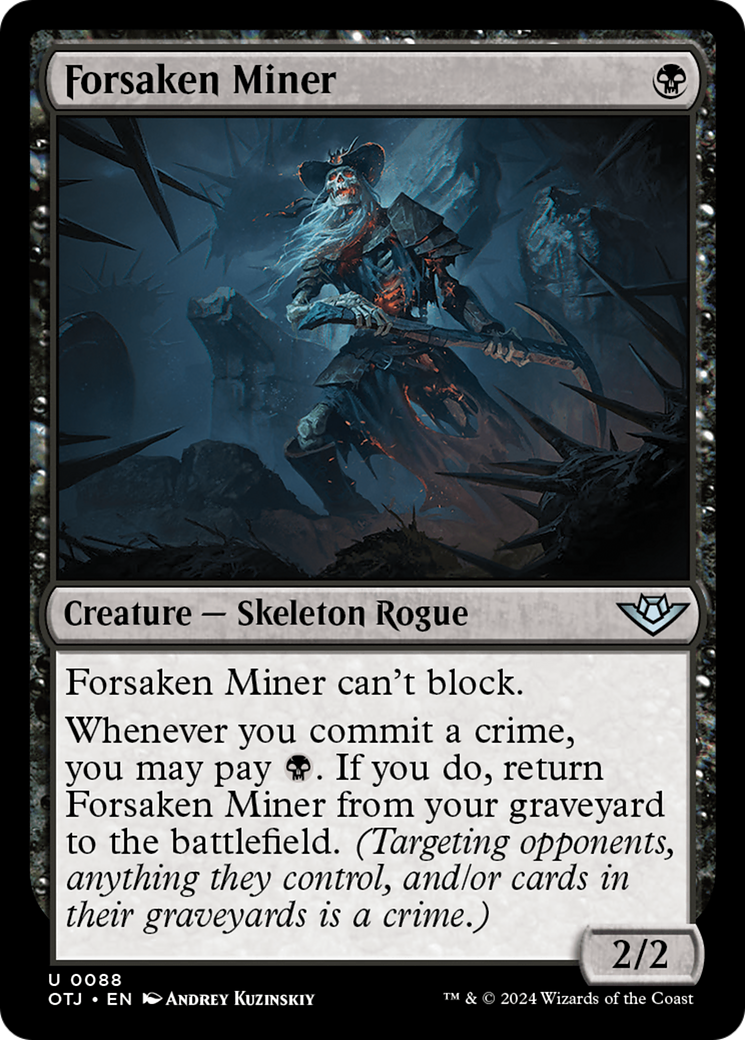 Forsaken Miner - Uncommon Creature — Skeleton Rogue card from Outlaws of Thunder Junction