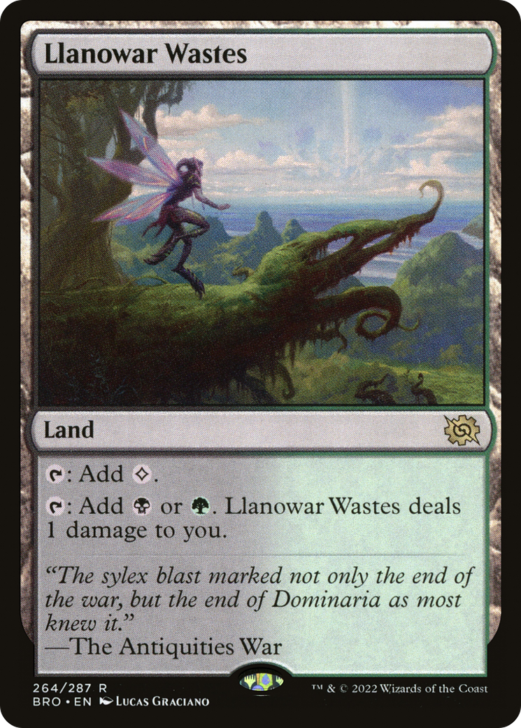 Llanowar Wastes - Rare Land card from The Brothers' War