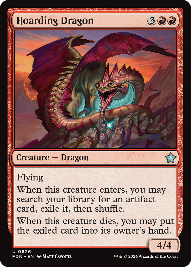 Hoarding Dragon - Uncommon Creature — Dragon card from Foundations