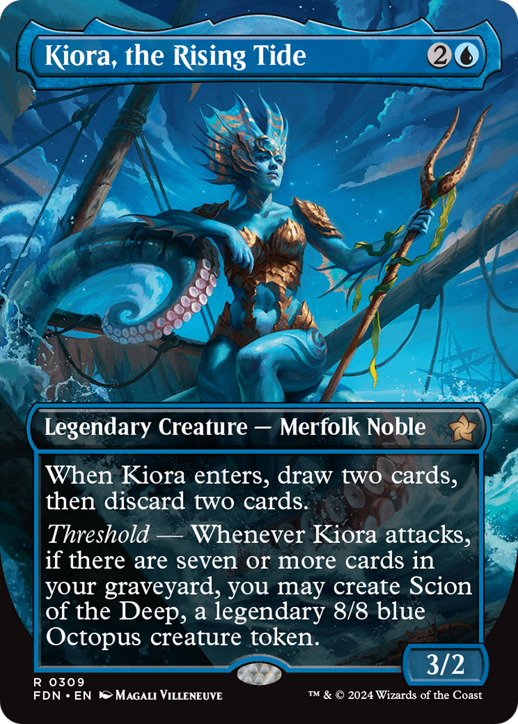 Kiora, the Rising Tide - Rare Legendary Creature — Merfolk Noble card from Foundations
