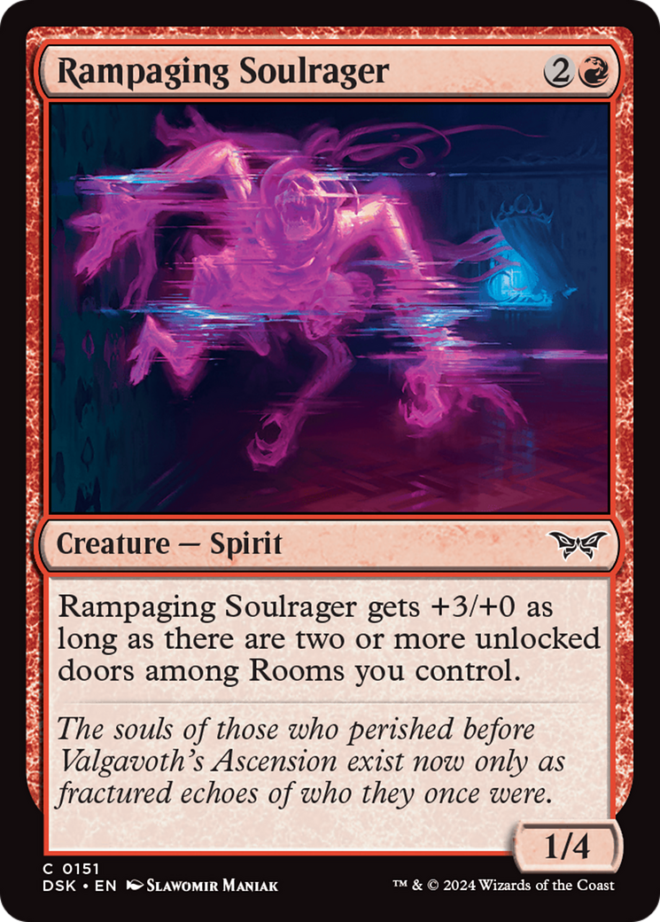 Rampaging Soulrager - Common Creature — Spirit card from Duskmourn: House of Horror