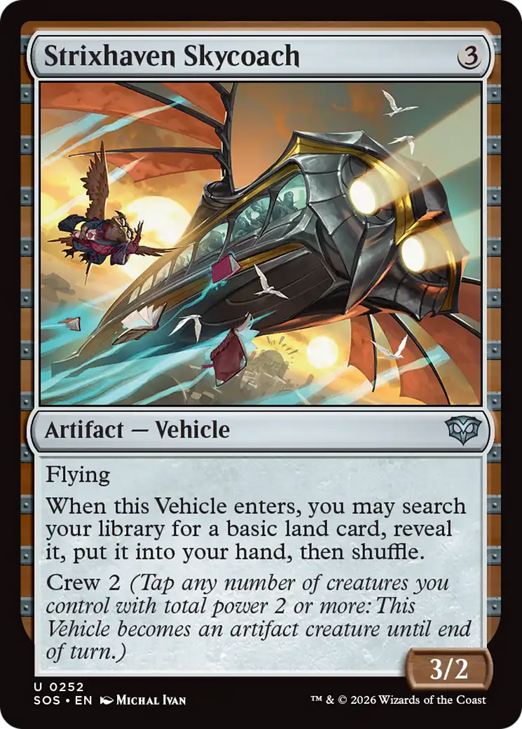 Strixhaven Skycoach - Uncommon Artifact — Vehicle card from Secrets of Strixhaven