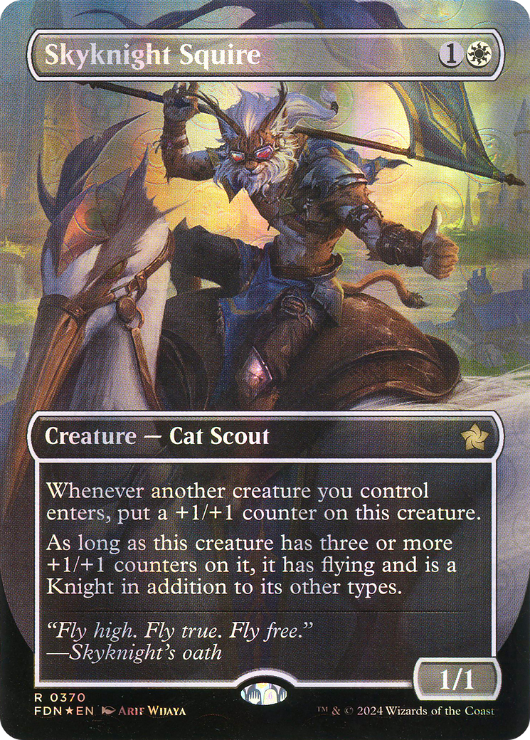 Skyknight Squire - Rare Creature — Cat Scout card from Foundations