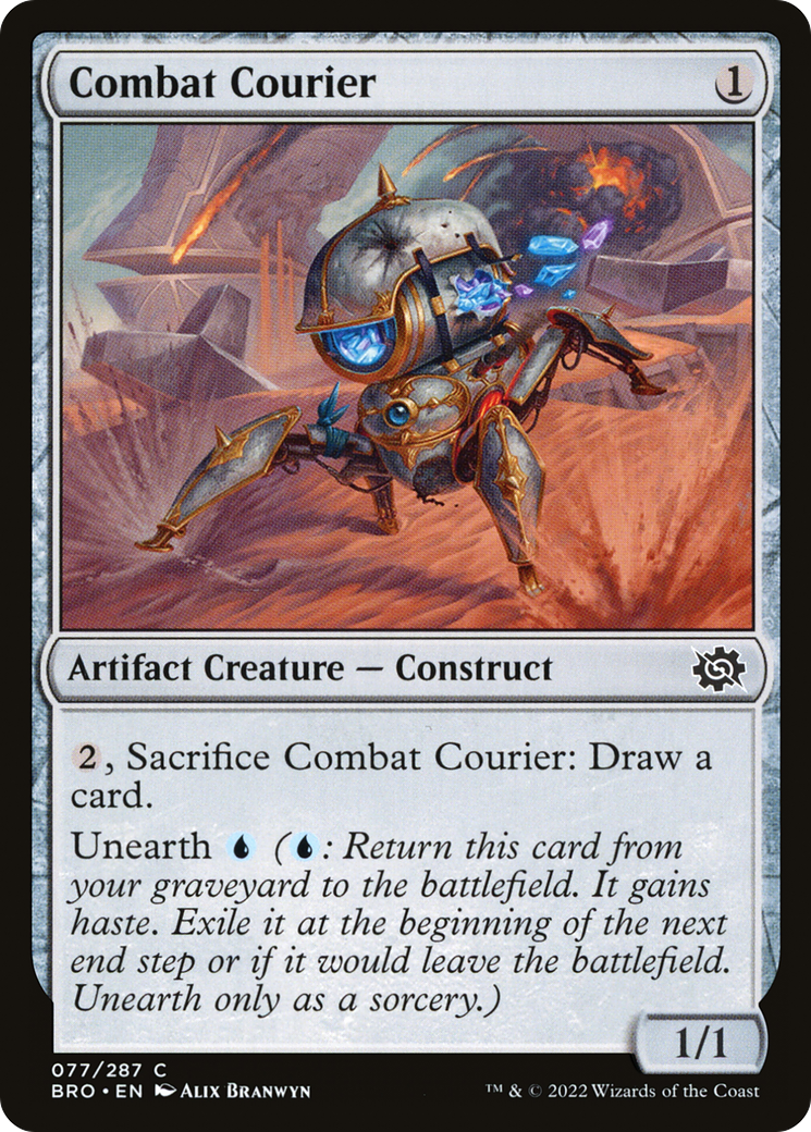 Combat Courier - Common Artifact Creature — Construct card from The Brothers' War