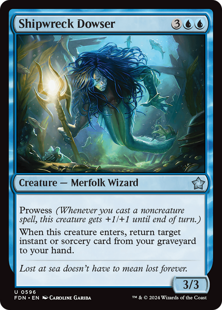 Shipwreck Dowser - Uncommon Creature — Merfolk Wizard card from Foundations