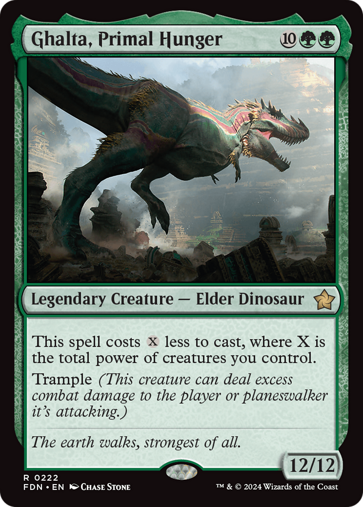 Ghalta, Primal Hunger - Rare Legendary Creature — Elder Dinosaur card from Foundations