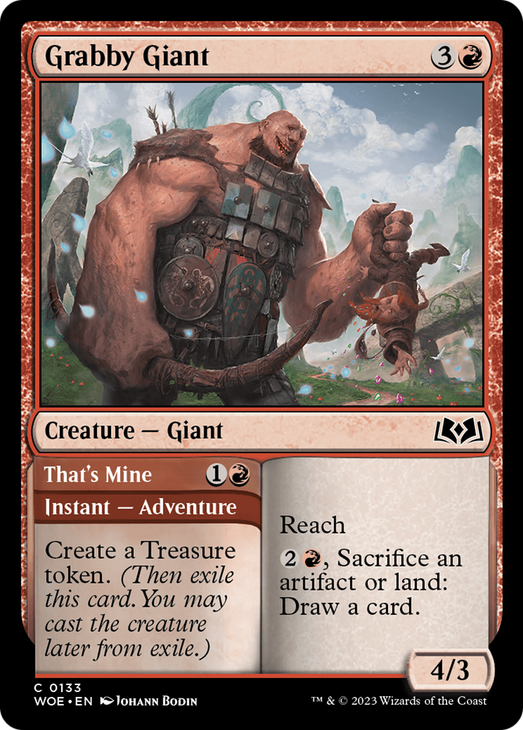 Grabby Giant // That's Mine - Common Instant — Adventure card from Wilds of Eldraine