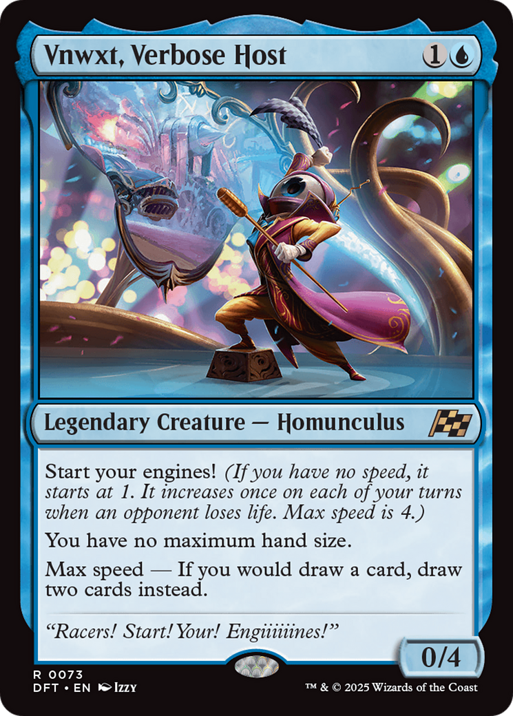 Vnwxt, Verbose Host - Rare Legendary Creature — Homunculus card from Aetherdrift