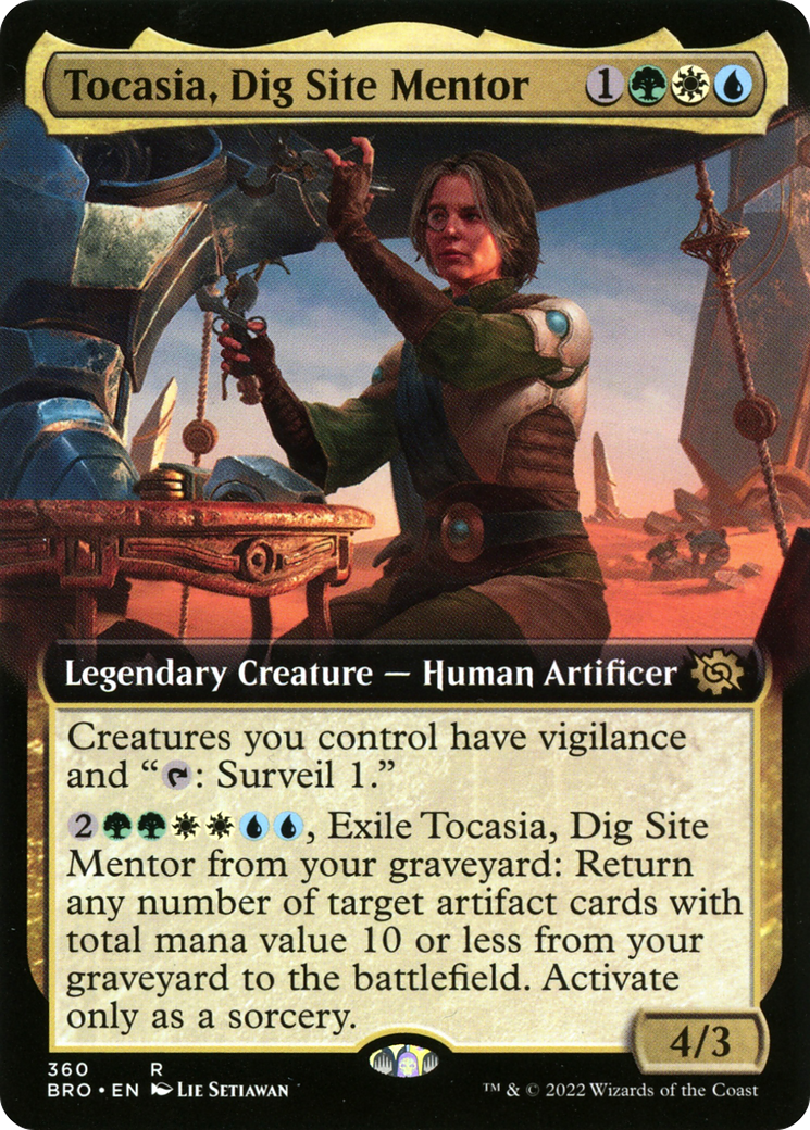 Tocasia, Dig Site Mentor - Rare Legendary Creature — Human Artificer card from The Brothers' War