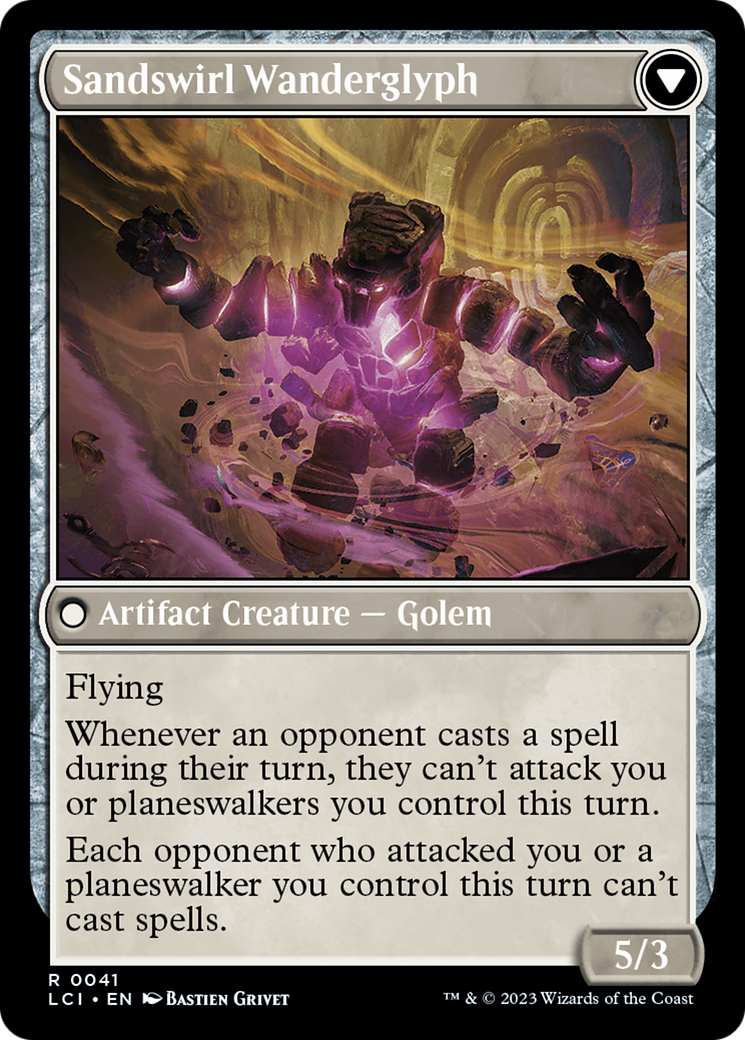 Back face of Unstable Glyphbridge // Sandswirl Wanderglyph - Artifact card
