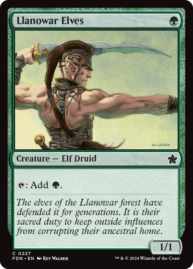 Llanowar Elves - Common Creature — Elf Druid card from Foundations