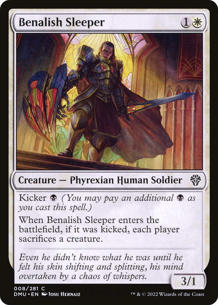Benalish Sleeper - Common Creature — Phyrexian Human Soldier card from Dominaria United