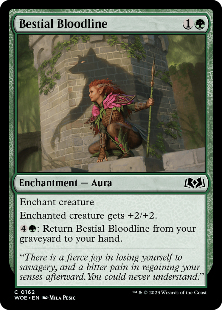 Bestial Bloodline - Common Enchantment — Aura card from Wilds of Eldraine