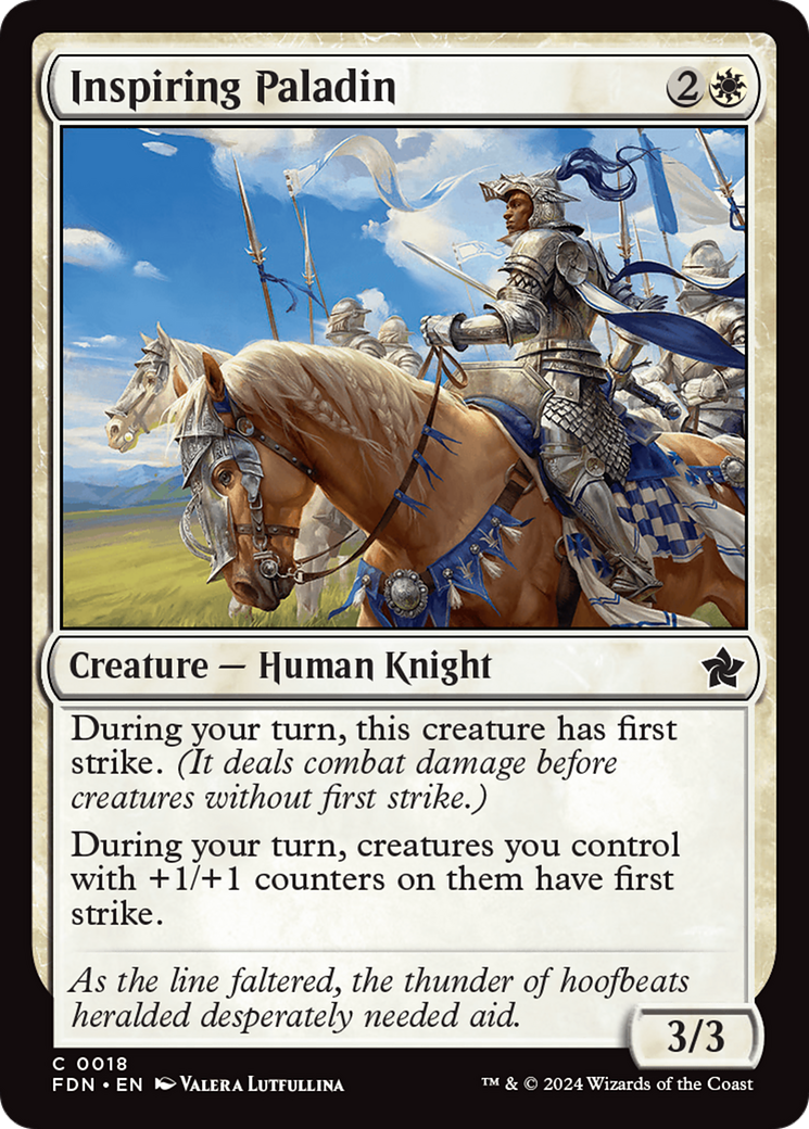 Inspiring Paladin - Common Creature — Human Knight card from Foundations