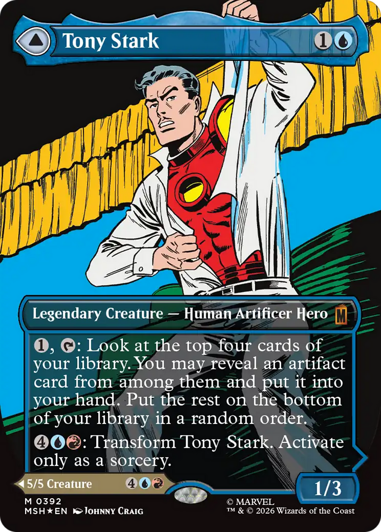 Tony Stark // The Invincible Iron Man - Mythic Legendary Artifact Creature — Human Hero card from Marvel Super Heroes