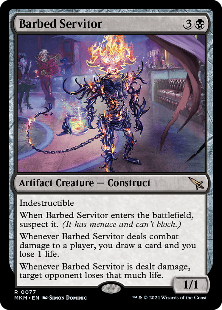 Barbed Servitor - Rare Artifact Creature — Construct card from Murders at Karlov Manor