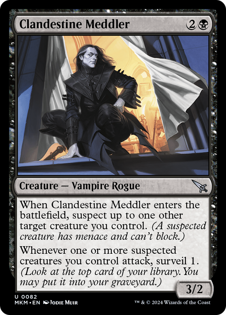 Clandestine Meddler - Uncommon Creature — Vampire Rogue card from Murders at Karlov Manor
