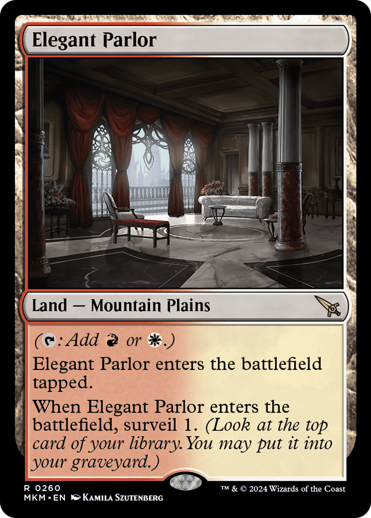 Elegant Parlor - Rare Land — Mountain Plains card from Murders at Karlov Manor