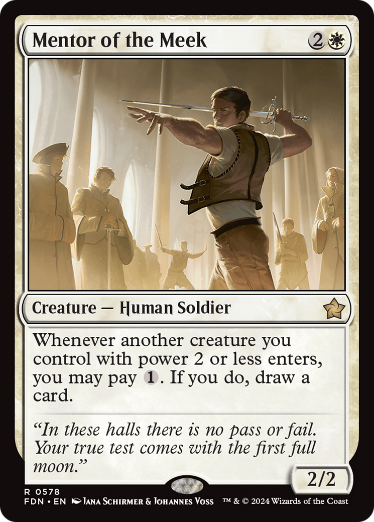Mentor of the Meek - Rare Creature — Human Soldier card from Foundations