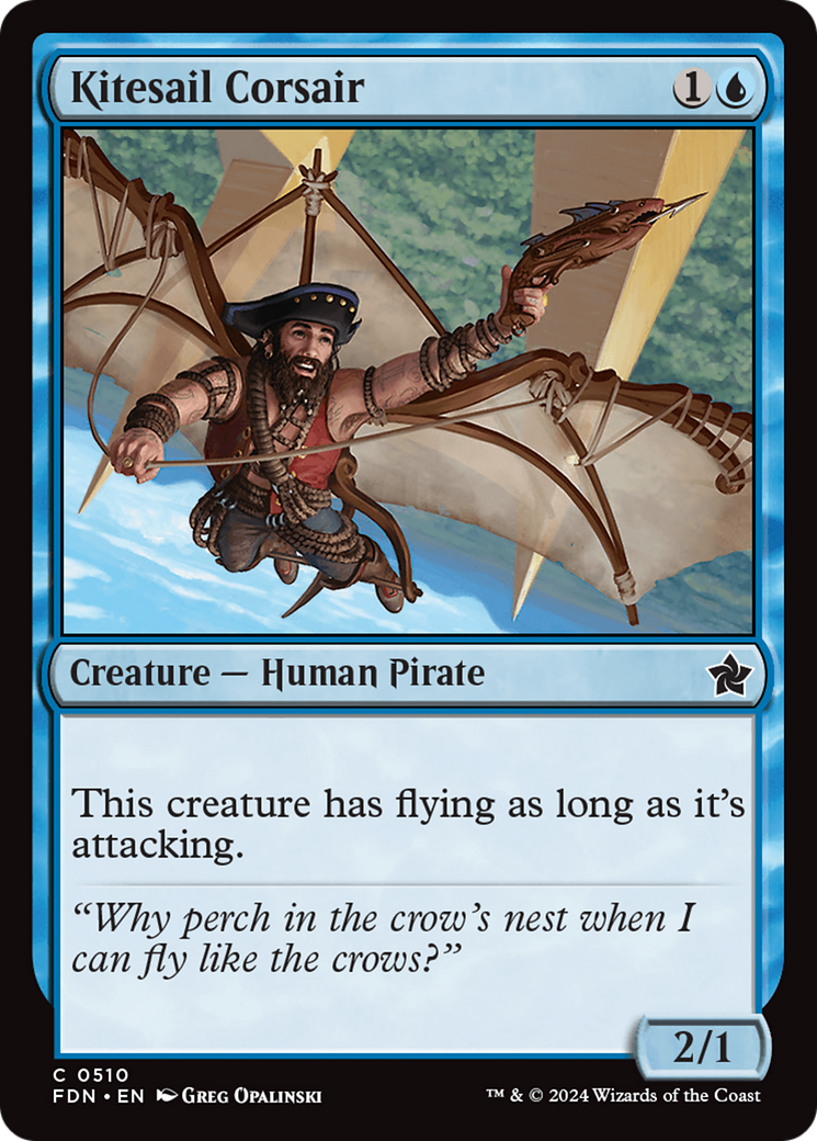 Kitesail Corsair - Common Creature — Human Pirate card from Foundations