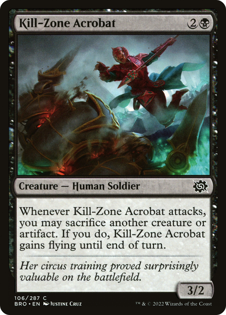 Kill-Zone Acrobat - Common Creature — Human Soldier card from The Brothers' War