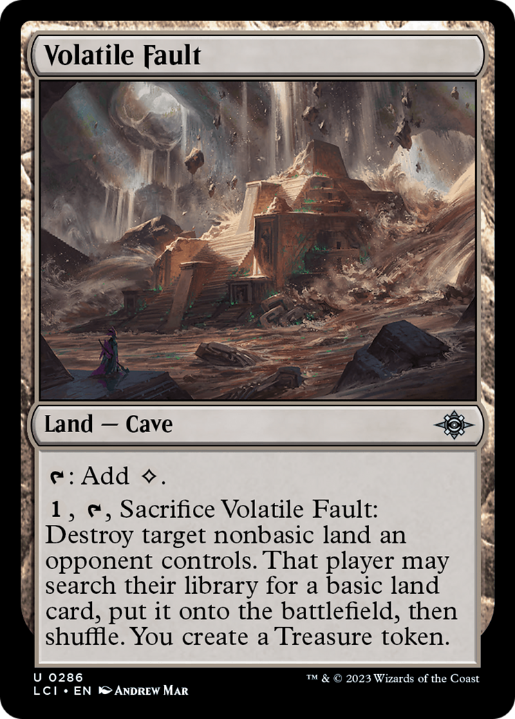 Volatile Fault - Uncommon Land — Cave card from The Lost Caverns of Ixalan