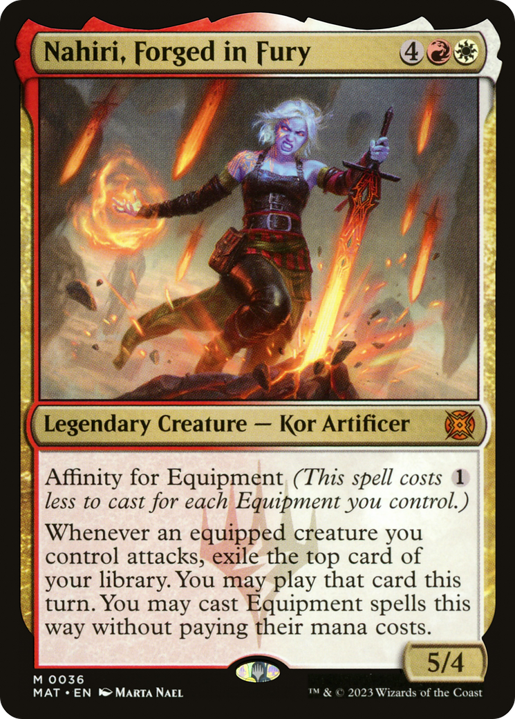 Nahiri, Forged in Fury - Mythic Legendary Creature — Kor Artificer card from March of the Machine: The Aftermath