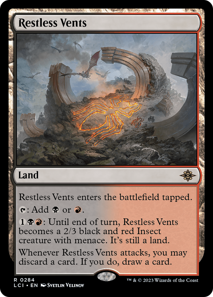 Restless Vents - Rare Land card from The Lost Caverns of Ixalan