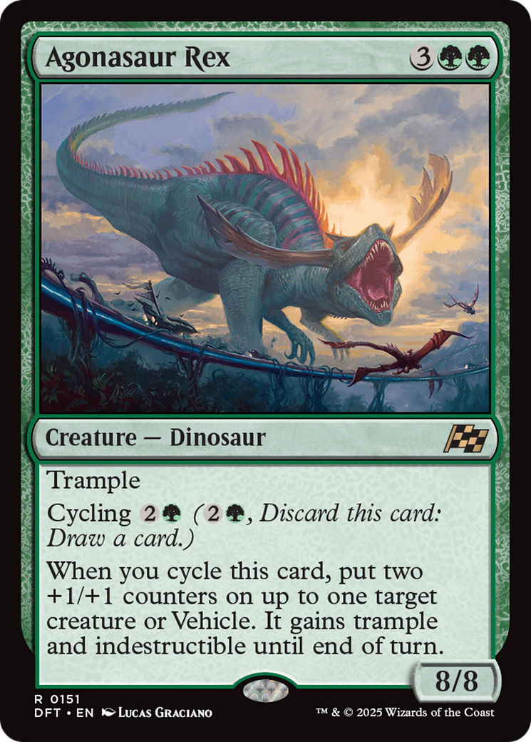 Agonasaur Rex - Rare Creature — Dinosaur card from Aetherdrift