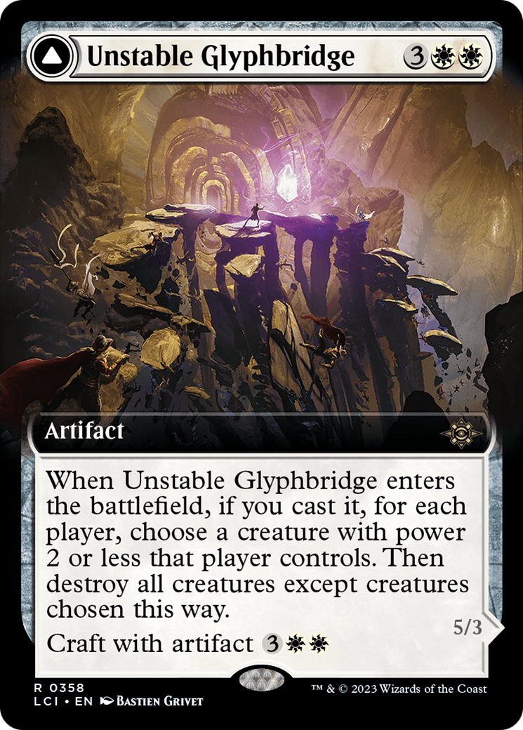 Unstable Glyphbridge // Sandswirl Wanderglyph - Rare Artifact Creature — Golem card from The Lost Caverns of Ixalan