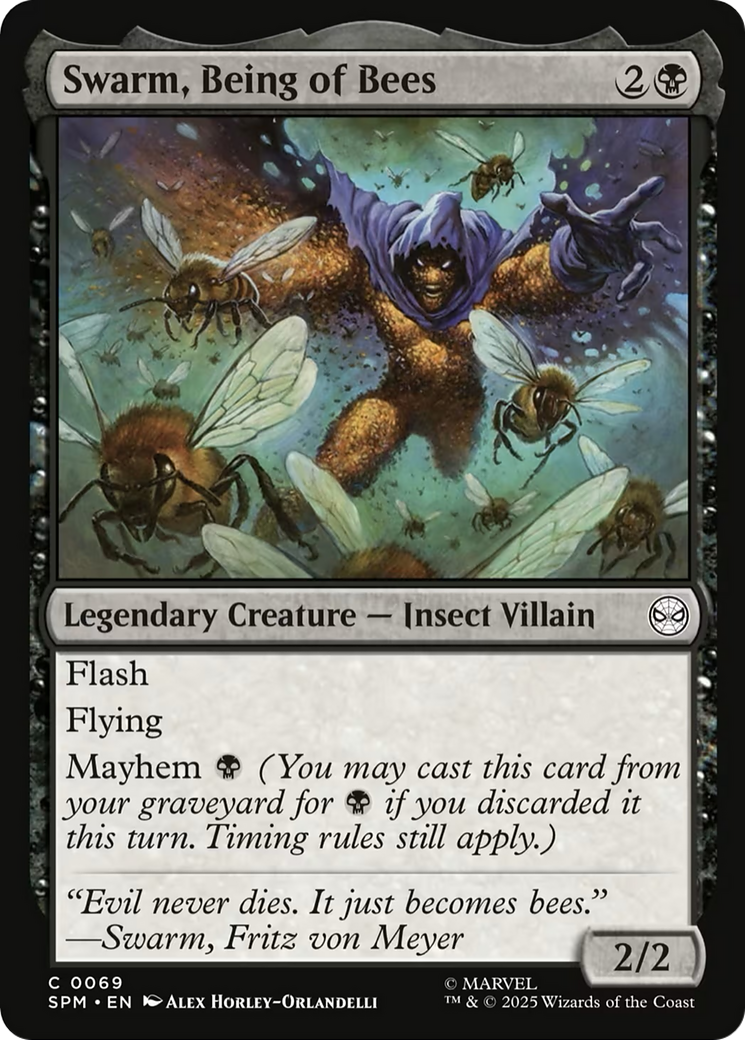 Swarm, Being of Bees - Common Legendary Creature — Insect Villain card from Marvel's Spider-Man
