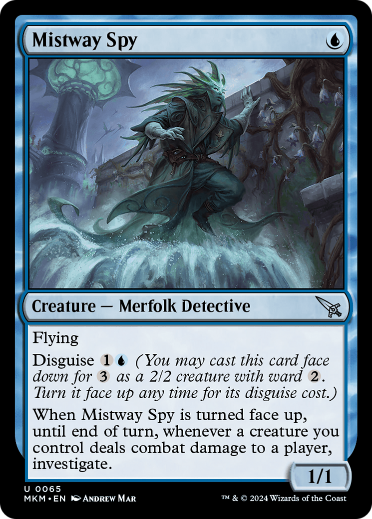 Mistway Spy - Uncommon Creature — Merfolk Detective card from Murders at Karlov Manor