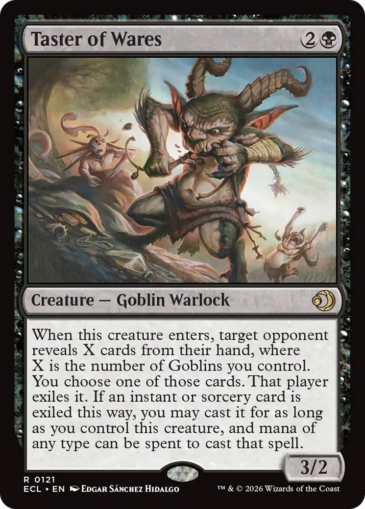 Taster of Wares - Rare Creature — Goblin Warlock card from Lorwyn Eclipsed