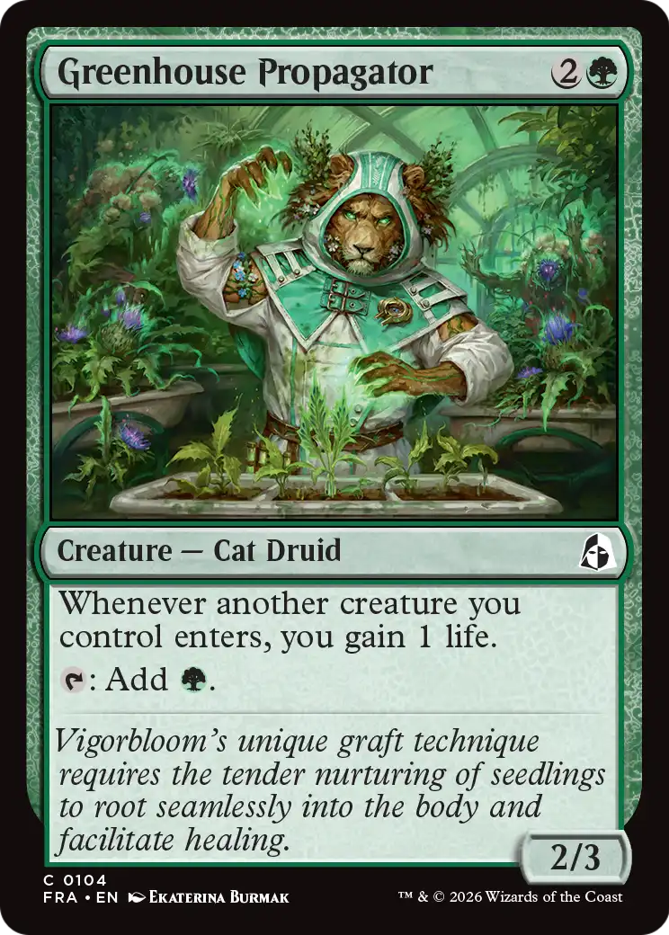 Greenhouse Propagator - Common Creature — Cat Druid card from Reality Fracture