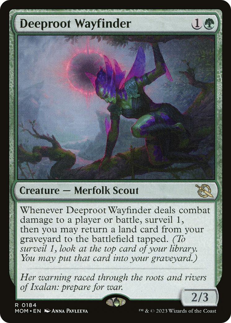 Deeproot Wayfinder - Rare Creature — Merfolk Scout card from March of the Machine