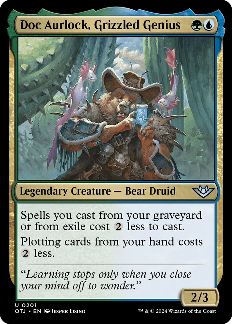 Doc Aurlock, Grizzled Genius - Uncommon Legendary Creature — Bear Druid card from Outlaws of Thunder Junction