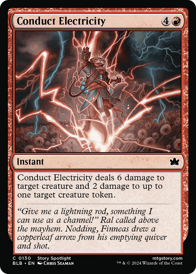 Conduct Electricity - Common Instant card from Bloomburrow