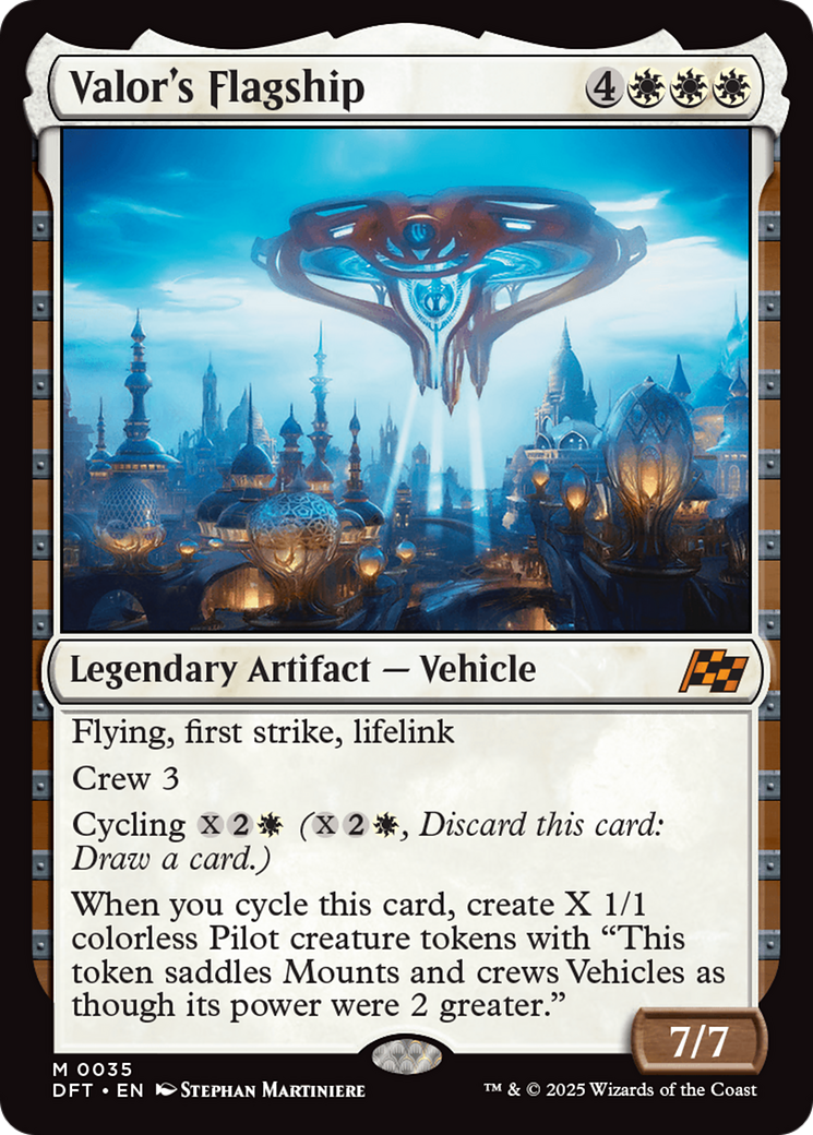 Valor's Flagship - Mythic Legendary Artifact — Vehicle card from Aetherdrift