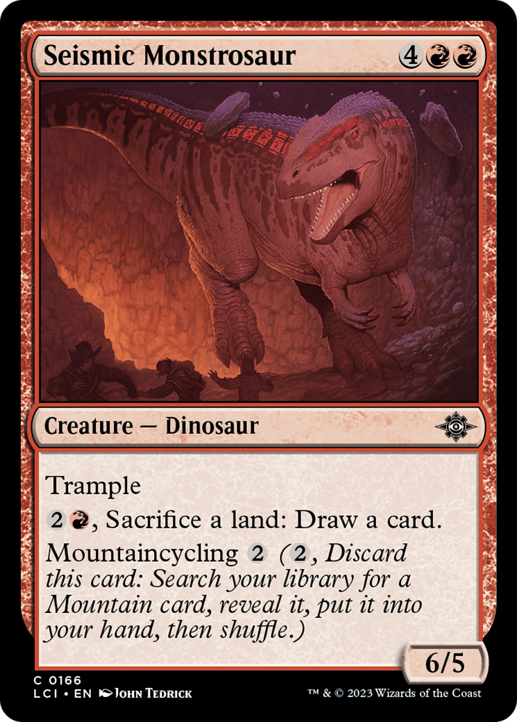 Seismic Monstrosaur - Common Creature — Dinosaur card from The Lost Caverns of Ixalan