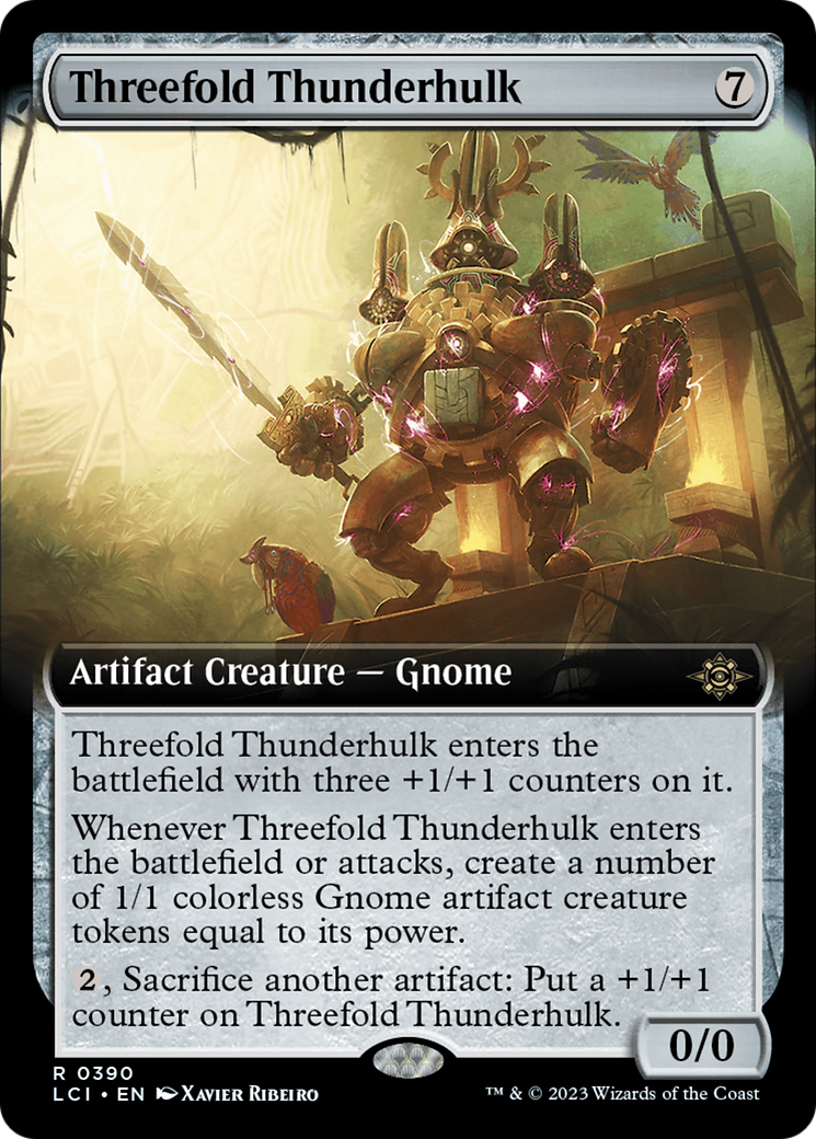 Threefold Thunderhulk - Rare Artifact Creature — Gnome card from The Lost Caverns of Ixalan