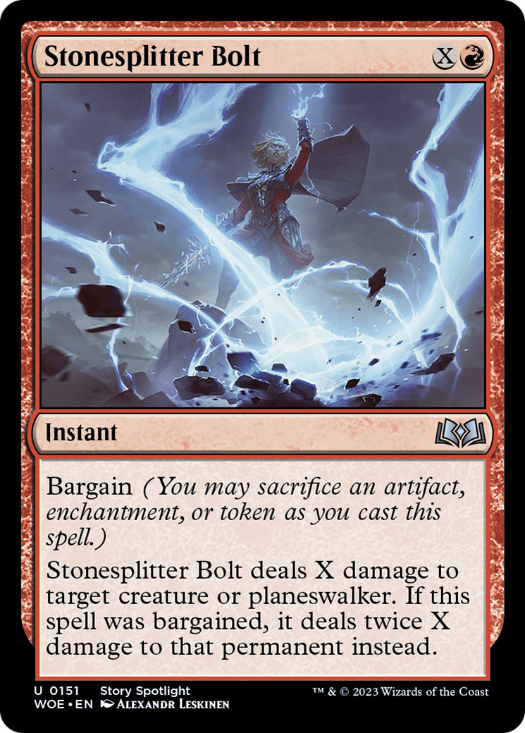 Stonesplitter Bolt - Uncommon Instant card from Wilds of Eldraine
