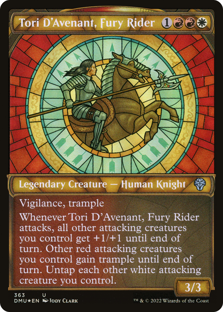 Tori D'Avenant, Fury Rider - Uncommon Legendary Creature — Human Knight card from Dominaria United